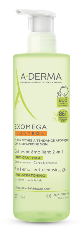 A-DERMA Exomega CONTROL Zvláč.mycí gel 2v1 500ml