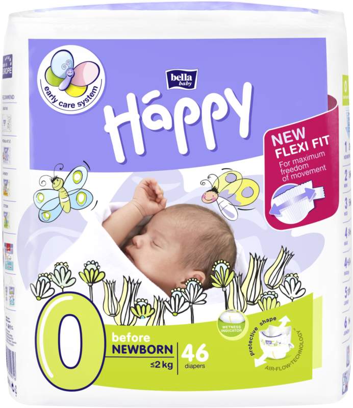 Happy Before New Born dětské pleny 46ks