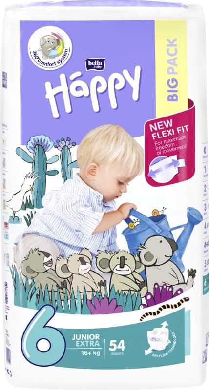 Happy Junior extra dětské pleny 54ks
