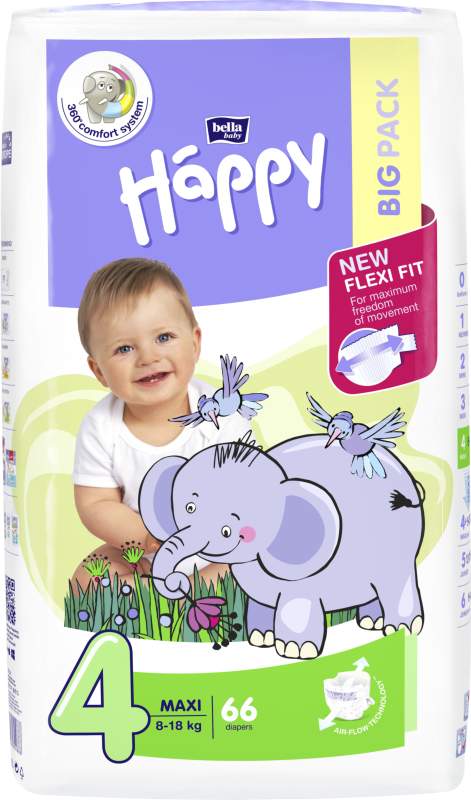 Happy Maxi dětské pleny 66ks