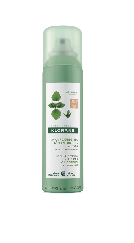 KLORANE Suchý šampon kopřiva-tmavé vlasy 150ml