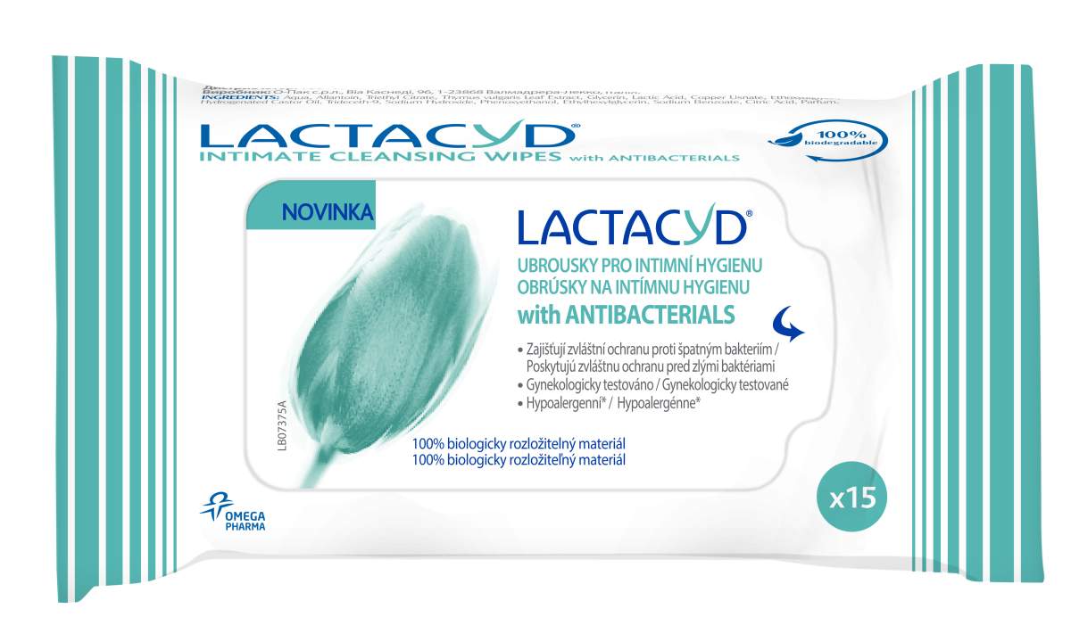Lactacyd ubrousky with antibacterials 15ks