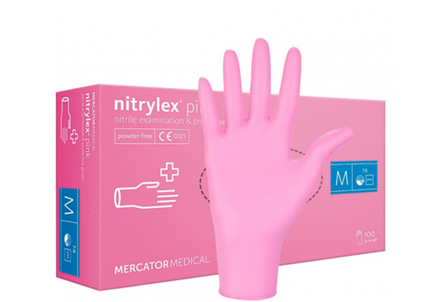 NITRYLEX PINK Nitrilové vyšetřovací rukavice bez pudru M
