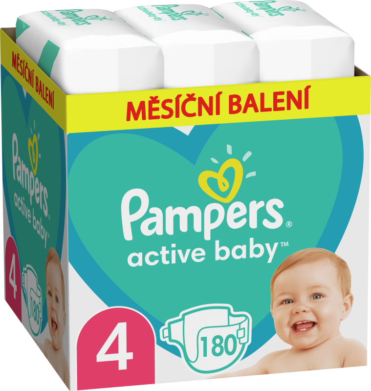 Pampers Active Baby 4 180 ks, 9kg-14kg