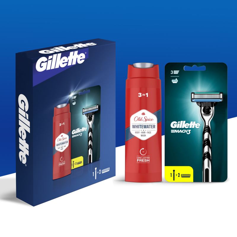 Xmas Mach3 strojek +2NH+ OS shower gel 250ml